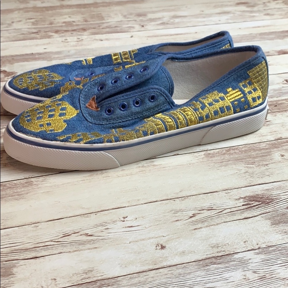 Sebastino blue and gold shoes